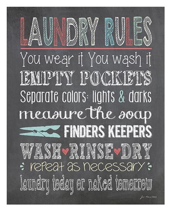 Framed Laundry Rules Print