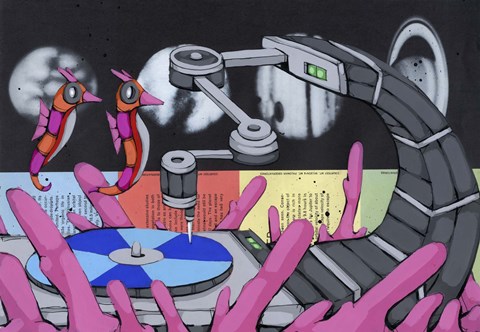 Framed Attracted To The Sound Print