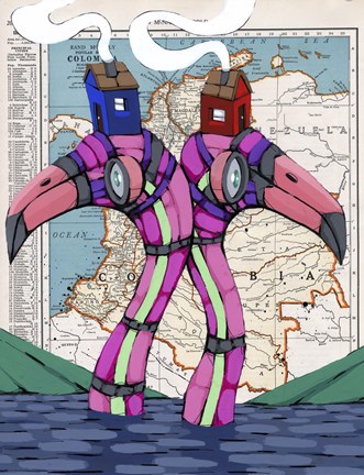 Framed Keeping Our Heads Above Too Print