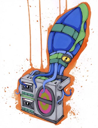 Framed Attracted To The Sound Too Print