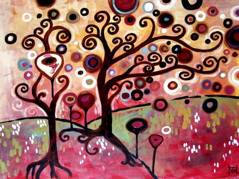 Framed Swirling Tree Whimsy Print