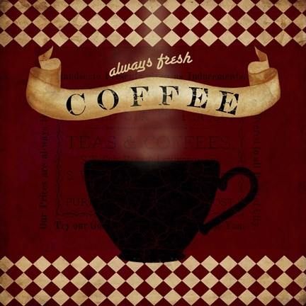 Framed Coffee Red Always Fresh Print