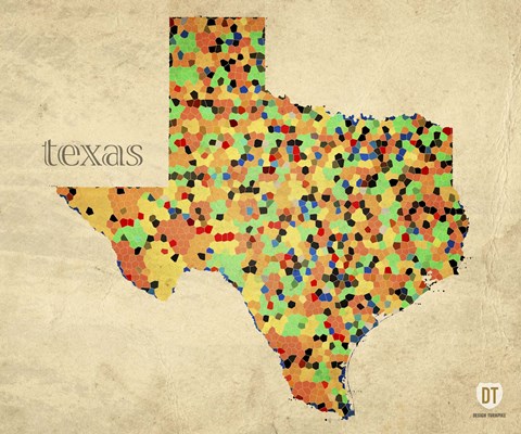 Framed Texas County Map Print