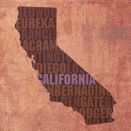 Framed California State Words Print