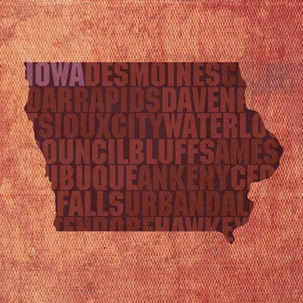 Framed Iowa State Words Print