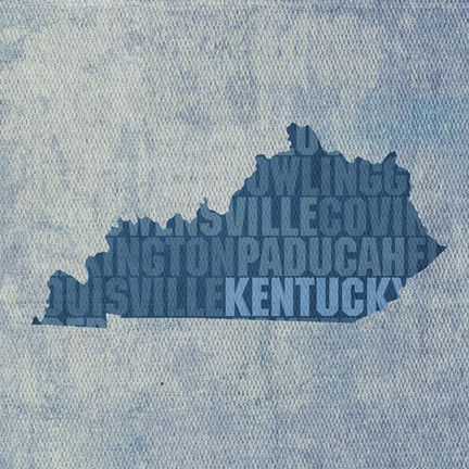 Framed Kentucky State Words Print