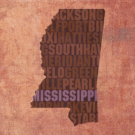 Framed Mississippi State Words Print
