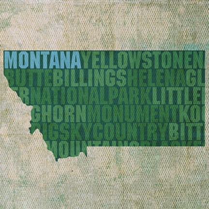 Framed Montana State Words Print
