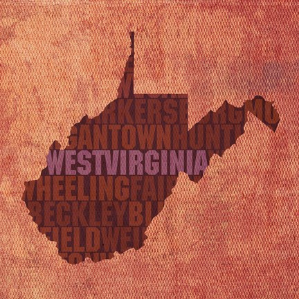 Framed West Virginia State Words Print