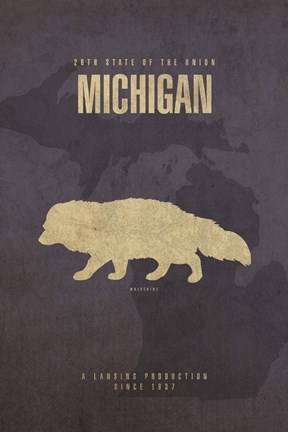 Framed Michigan Poster Print