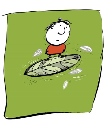 Framed Leaf Boy Print