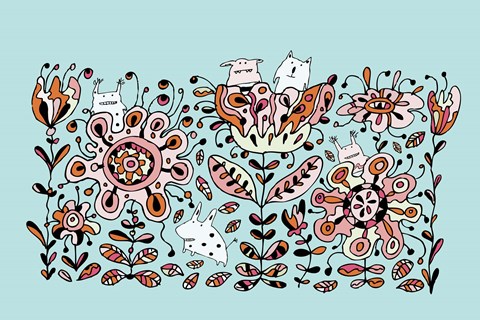 Framed Flower Monsters Print