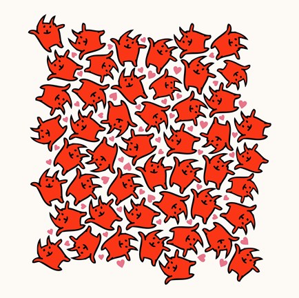 Framed Happy Orange Kittens Print