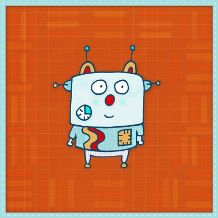 Framed Little Robot Boy Print