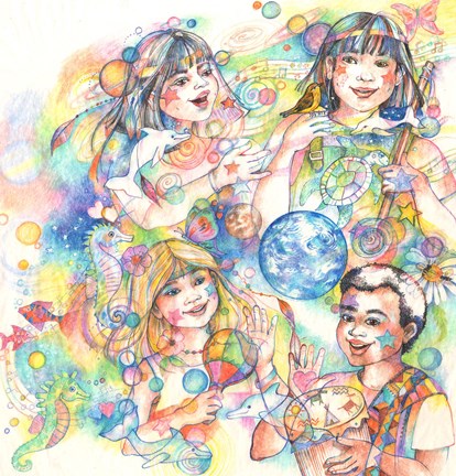 Framed Children &amp; Music Print