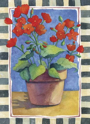 Framed Geraniums Print