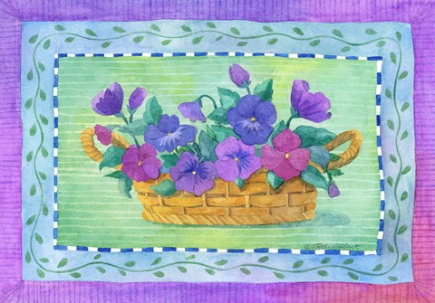 Framed Pansy Basket Print