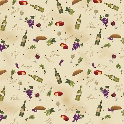 Framed Wine Pattern II Print