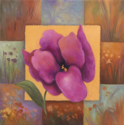 Framed Purple Patchwork Print