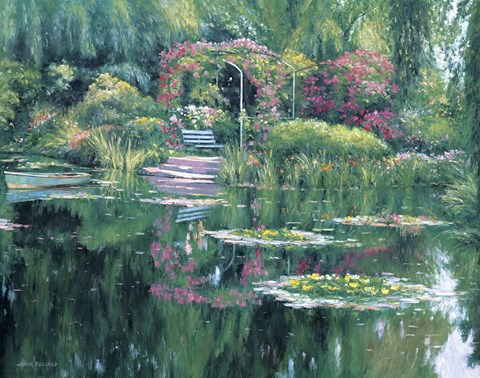 Framed Monet&#39;S Garden Print
