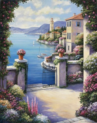 Framed Mediterranian Patio Print