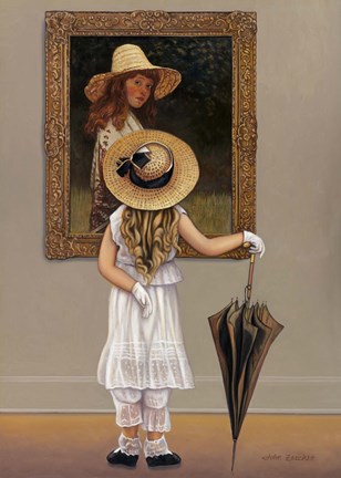 Framed Girl In Museum Print