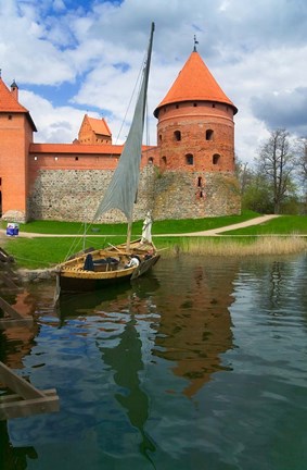 Framed Island Castle by Lake Galve, Trakai, Lithuania I Print