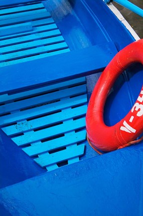 Framed Colorful Boats on Lake Galve, Trakai, Lithuania Print