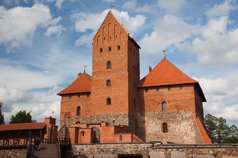 Framed Island Castle by Lake Galve, Trakai, Lithuania V Print