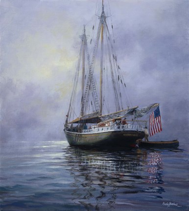 Framed In The Still At Dawn Print