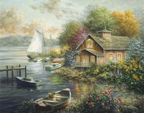 Framed Peaceful Mooring Print