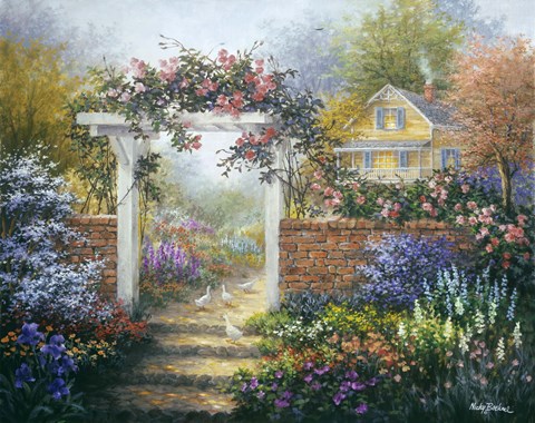 Framed Rose Arbor Print