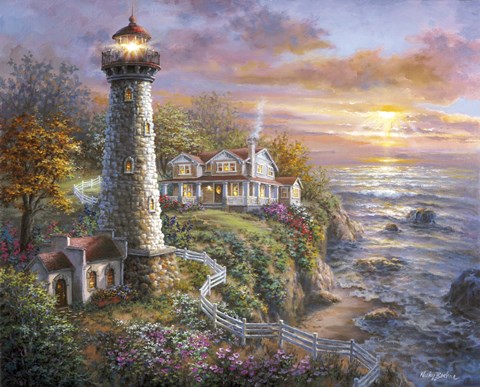 Framed Lighthouse Haven Print