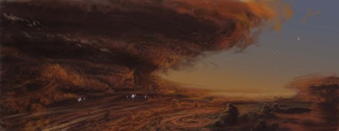 Framed Deep within the raging storm that is the Great Red Spot of Jupiter Print