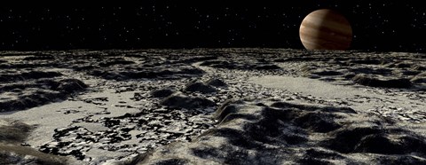 Framed Jupiter&#39;s Moon, Europa, covered by a Thick Crust of Ice Print