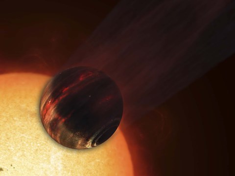 Framed Artist&#39;s concept of a Hot Jupiter Extrasolar Planet Orbiting a Sun-like Star Print