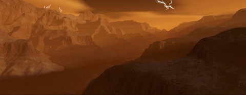 Framed Maxwell Montes Mountain Range on the Planet Venus Print