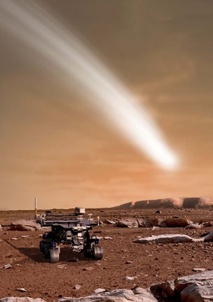 Framed Comet C/2013 A1 over Mars Print