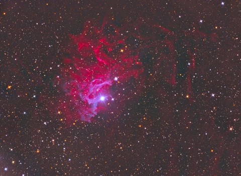 Framed IC 405, The Flaming Star Nebula in the Constellation Auriga Print