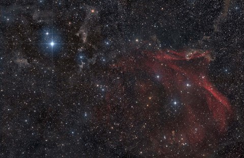 Framed Glowing and reflecting nebulosity in the Constellation of Lacerta Print