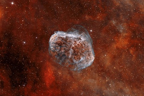 Framed Crescent Nebula with Soap-Bubble Nebula I Print