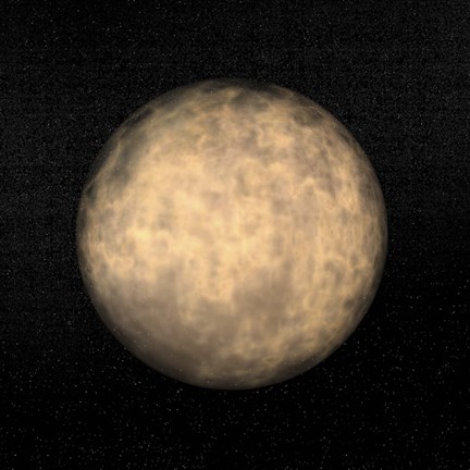 Framed Spherical yellow Nebula in deep dark sky Print