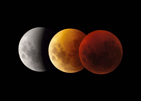 Framed Composite image of lunar Eclipse, Victoria, Australia Print