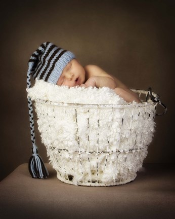 Framed Baby In Winter Hat Print