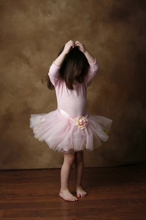 Framed Little Girl In Ballet Outfit Print
