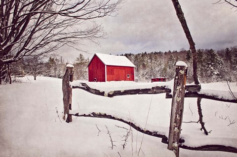Framed Red Barn Print