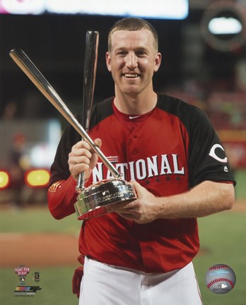 Framed Todd Frazier with the 2015 Home Run Derby Champion Trophy Print
