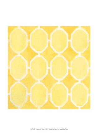 Framed Watercolor Tile I Print