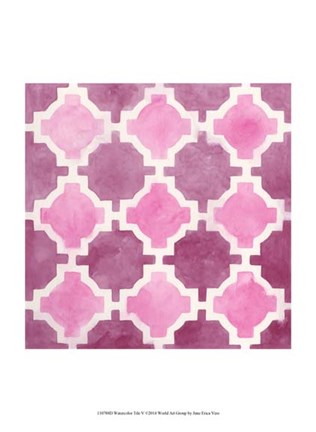 Framed Watercolor Tile V Print