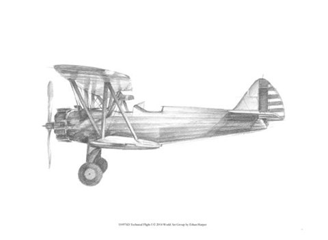 Framed Technical Flight I Print